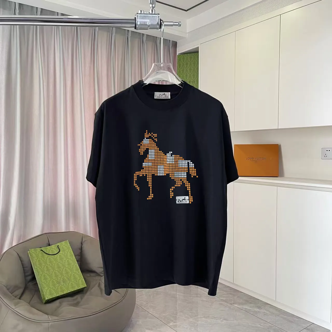 Herme* 2026 New Arrival logo 300g T Same Style Size：S M L XL XXL ：Black White Green Purple